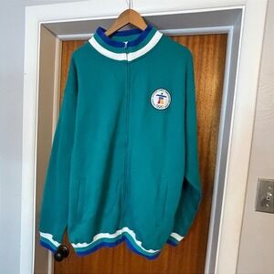 XP Apparel Vancouver 2010 Winter Olympics Track Jacket Teal Mens XL Inukshuk